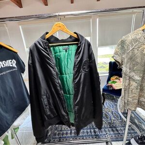 Original Cookies Black Bomber Jacket with Green Lining